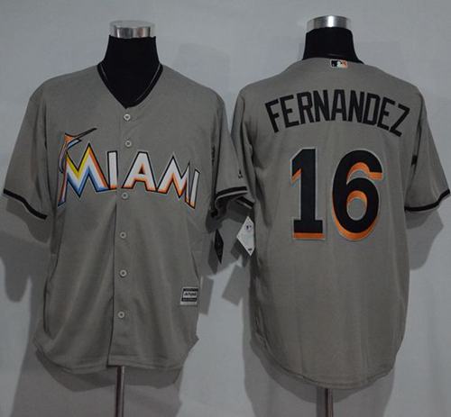 marlins #16 Jose Fernandez Grey New Cool Base Stitched MLB Jersey - Click Image to Close